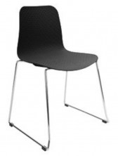 Weave Chrome Sled Visitor Chair. Black Or White Poly Prop Shell